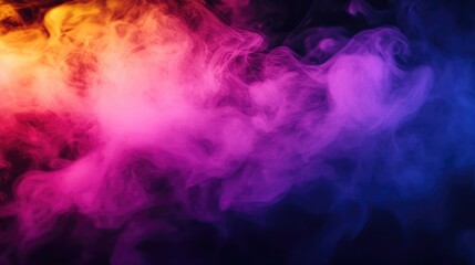 Vibrant abstract smoke burst on a dark backdrop featuring colorful steam and fog in a whimsical pink texture design