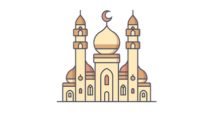 Majestic Mosque with Crescent and Domes