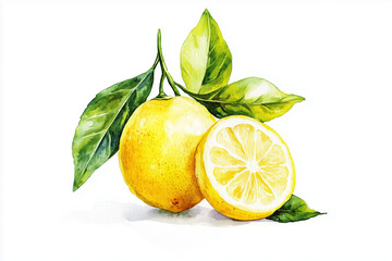 レモンの水彩画の背景　壁紙