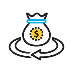 Vector multicolor icon for Cost