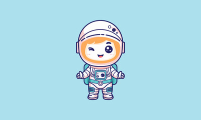 Cute astronaut vector illustration