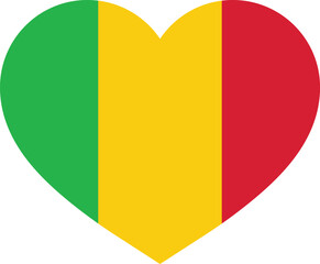 Fototapeta premium Mali flag heart . Mali love symbol . Mali flag in heart shape . Vector illustration