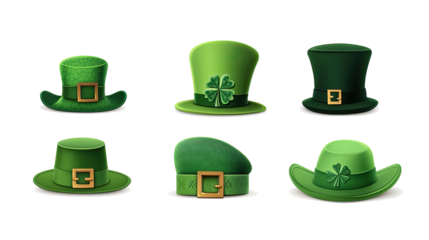 Collection of Festive St. Patrick's Day Hats for Celebrations Generative AI