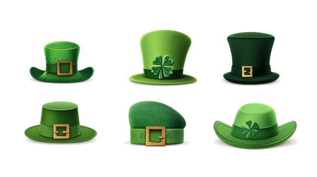 Collection of Festive St. Patrick's Day Hats for Celebrations Generative AI