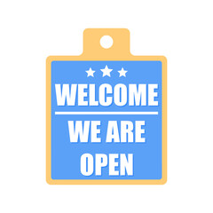 Open signboard vector illustration, simple store signboard open vector in flat style