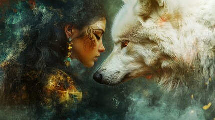 Loyal companion in animal form representing spirit and shamanism concepts