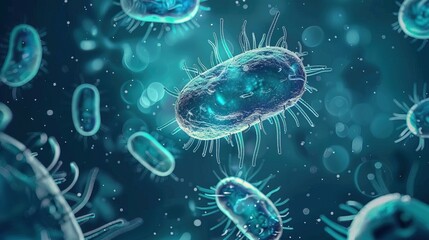 Obraz premium Ancient microbes under microscope reveal intricate cellular structures, showcasing their mysterious and ancient nature, ideal for scientific and educational content.