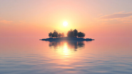 An island surrounded by crystal clear waters, ideal for snorkeling and marine life exploration.