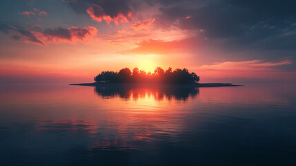 An island surrounded by crystal clear waters, ideal for snorkeling and marine life exploration.