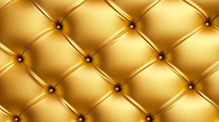 Fototapeta premium a stunning golden Chesterfield upholstery fabric with a classic diamond pattern and button detailing