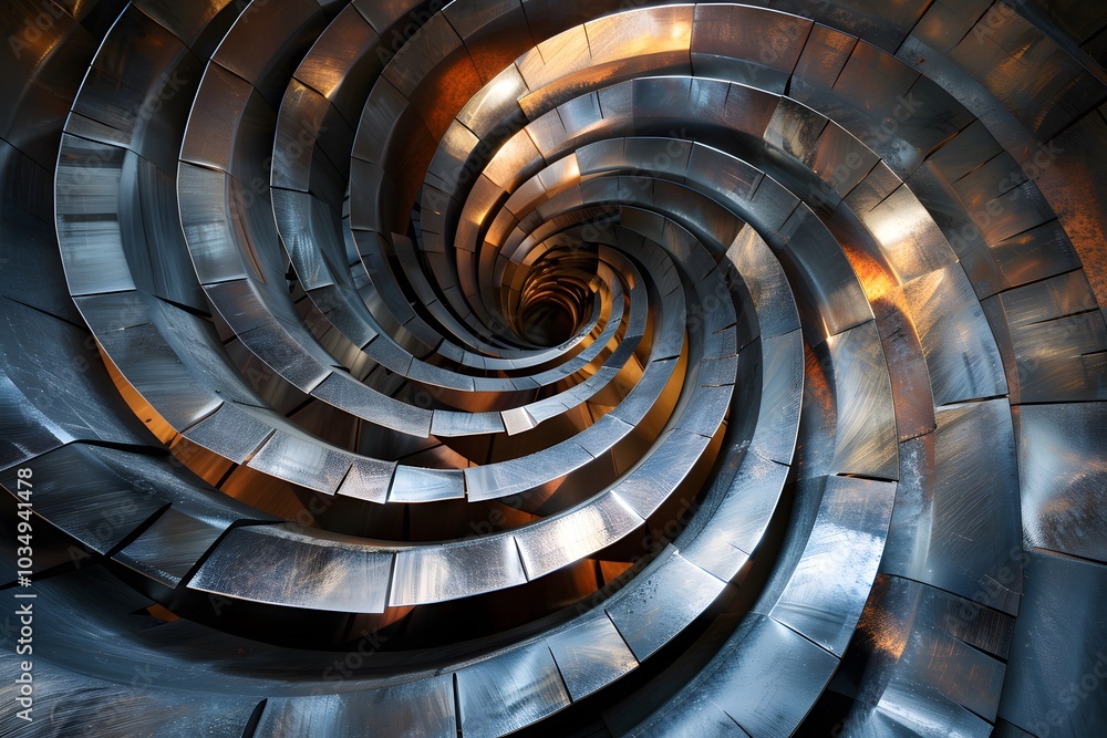 Aufkleber captivating spiral of metallic layers in a dynamic design