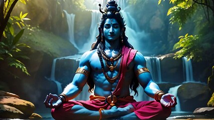 lord shiva meditating concept