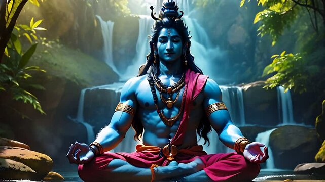 lord shiva meditating concept