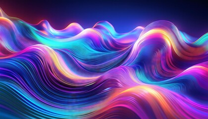 Obraz premium Abstract Neon Waves dynamic and colorful composition
