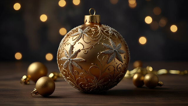 golden christmas ball
