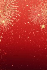 Brilliant and Bright Fireworks Festival Red Background