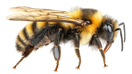 view of a honeybee with visible fuzz
