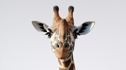 Closeup Portrait of a Curious Giraffe