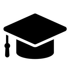 タッセルがついた卒業帽子のアイコン