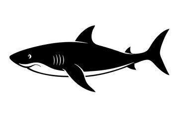 Shark Silhouette | isolated vector silhouette illustration on white background