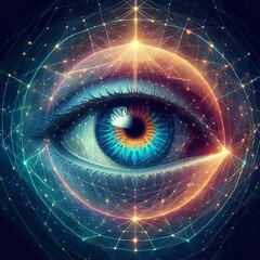 Eyes illustration with polygon style