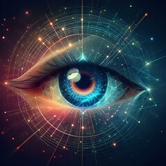 Eyes illustration with polygon style