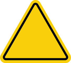 Blank yellow warning triangle icon . Yellow hazard warning sign . Vector illustration
