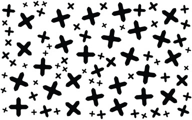 Alphabet Memphis Pattern Abstract Element Background with Black and white colors