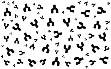 Alphabet Memphis Pattern Abstract Element Background with Black and white colors