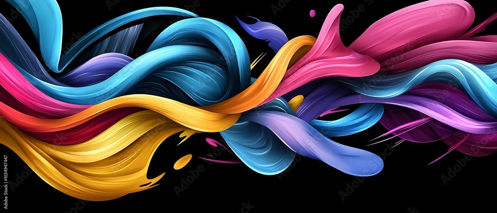 Poster vibrant swirls of color an abstract display of dynamic motion and artistic expression in fluid desig