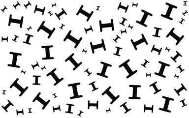 Alphabet Memphis Pattern Abstract Element Background with Black and white colors