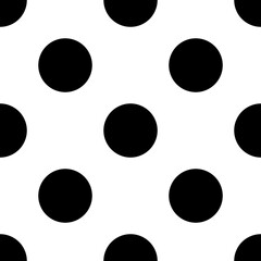 black and white polka dot  seamless pattern