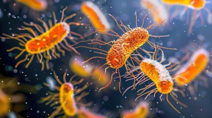 Obraz premium Ancient microbes under microscope reveal intricate cellular structures, showcasing their mysterious and ancient nature, ideal for scientific and educational content.