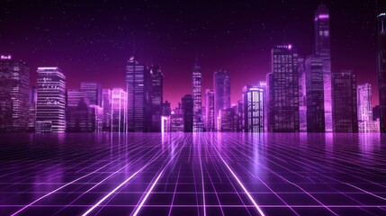 Fototapeta premium Neon Cityscape