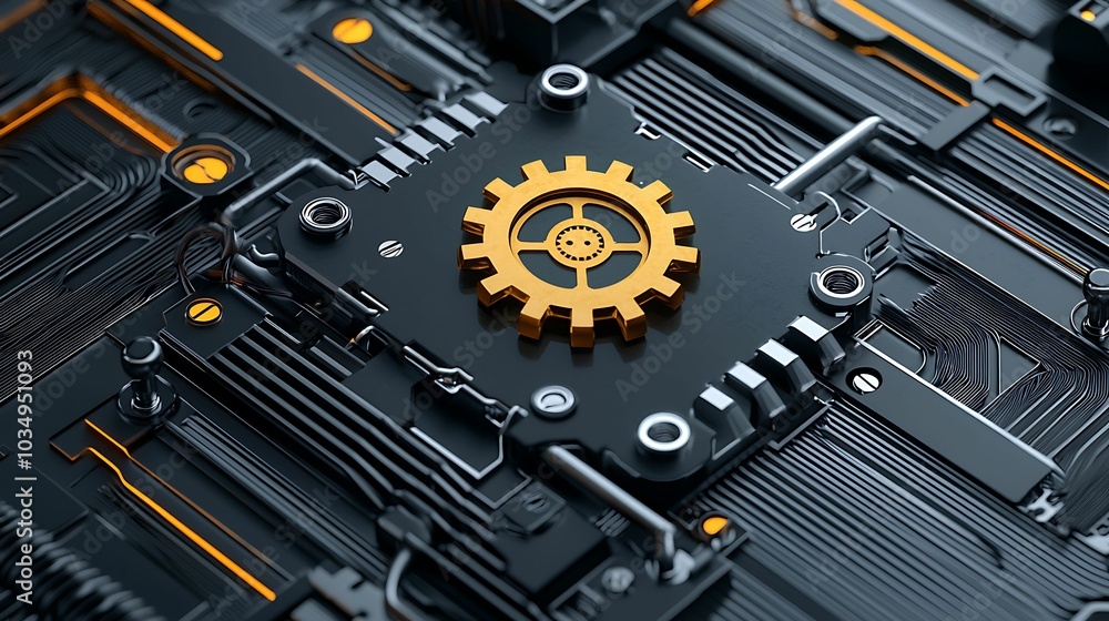 Poster innovative mechanisms exploring the intersection of technology and industry through mechanical desig