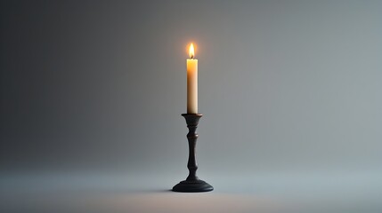 Elegant Antique Candleholder with Ornate Stem on Simple White Background
