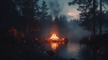 Campfire in the Mist