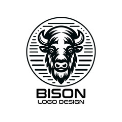 Bison Vector Logo Design 