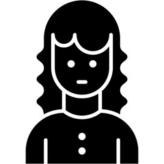 Vector Icon curly hair, hairstyles, curly hair, user, woman