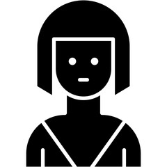 Vector Icon Girl, short hair, user, woman, profile