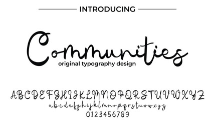 Communities Font Stylish brush painted an uppercase vector letters, alphabet, typeface