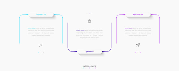 Vector Infographic label design template with icons and 3 options or steps. Can be used for process diagram, presentations, workflow layout, banner, flow chart, info graph.