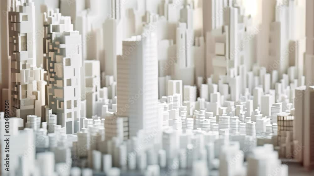 Poster a vibrant metropolis filled with towering skyscrapers, graphic representation of the process of buil