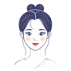 Portrait of Young Woman with Elegant Hairstyle