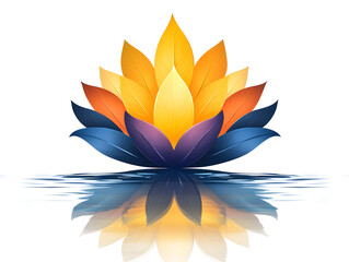 Obraz premium Vibrant Lotus Flower Reflection in Water Symbolizing Serenity and Spiritual Growth