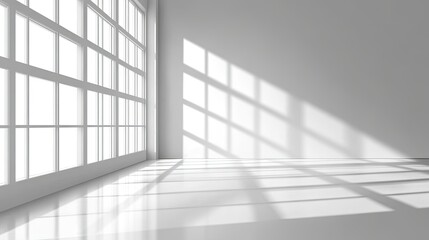 Fototapeta premium Bright Minimalist Interior with Shadows and Light Patterns