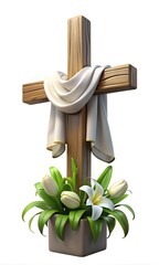 Easter Celebrations, Colorful Cross , Lillies, and Springtime Festivities