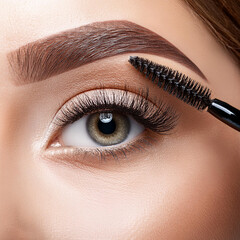 Obraz premium Masterful Eyebrow Grooming Close-Up Artistry