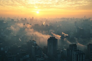 Air Pollution with smoke and haze