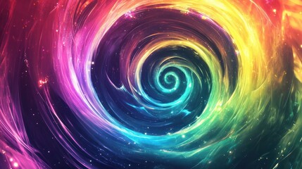 Abstract Spiral of Colors in Space